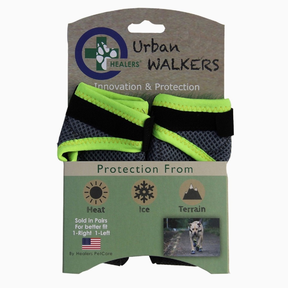 Healers Urban Walkers Reflective Dog Booties, Paw Protection, Non Slip Sole